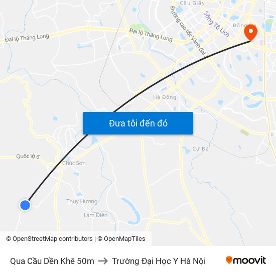 Qua Cầu Dền Khê 50m to Trường Đại Học Y Hà Nội map