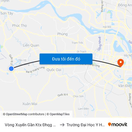 Vòng Xuyến Gần Ktx Đhqg Hà Nội to Trường Đại Học Y Hà Nội map