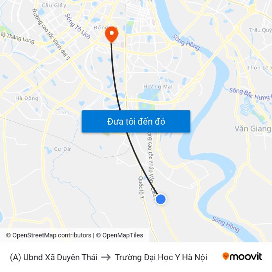 (A) Ubnd Xã Duyên Thái to Trường Đại Học Y Hà Nội map