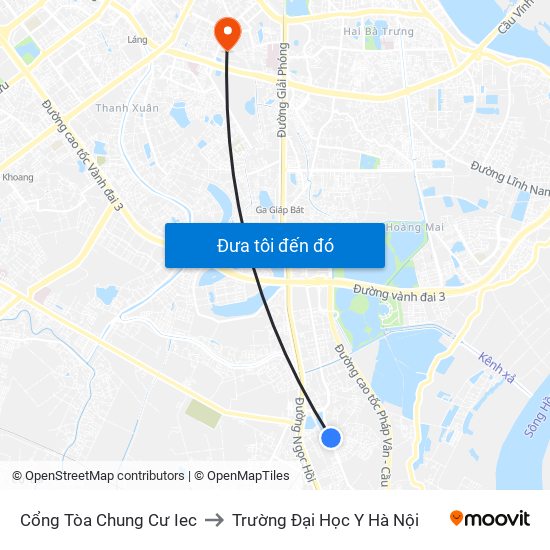 Cổng Tòa Chung Cư Iec to Trường Đại Học Y Hà Nội map