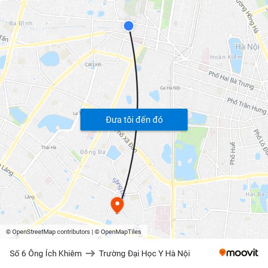 Số 6 Ông Ích Khiêm to Trường Đại Học Y Hà Nội map