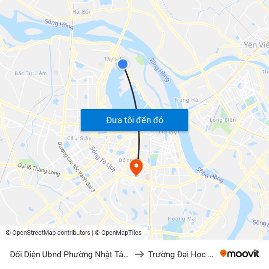 Đối Diện Ubnd Phường Nhật Tân - 399 Âu Cơ to Trường Đại Học Y Hà Nội map