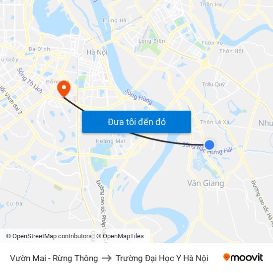 Vườn Mai - Rừng Thông to Trường Đại Học Y Hà Nội map