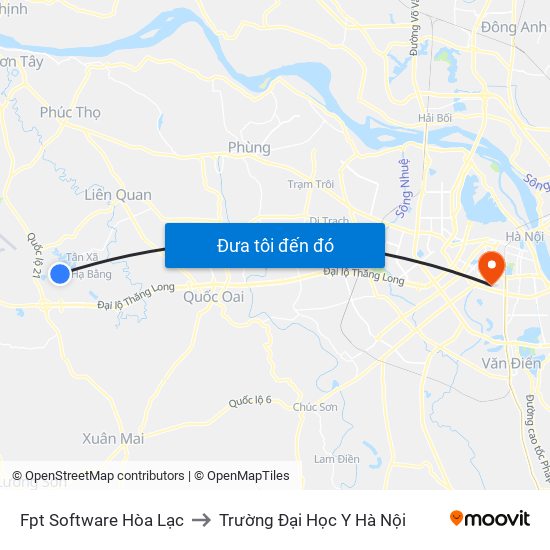 Fpt Software Hòa Lạc to Trường Đại Học Y Hà Nội map