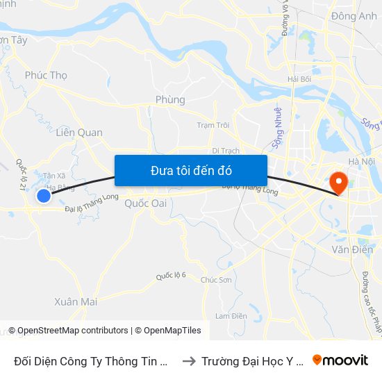 Đối Diện Công Ty Thông Tin M3 Viettel to Trường Đại Học Y Hà Nội map