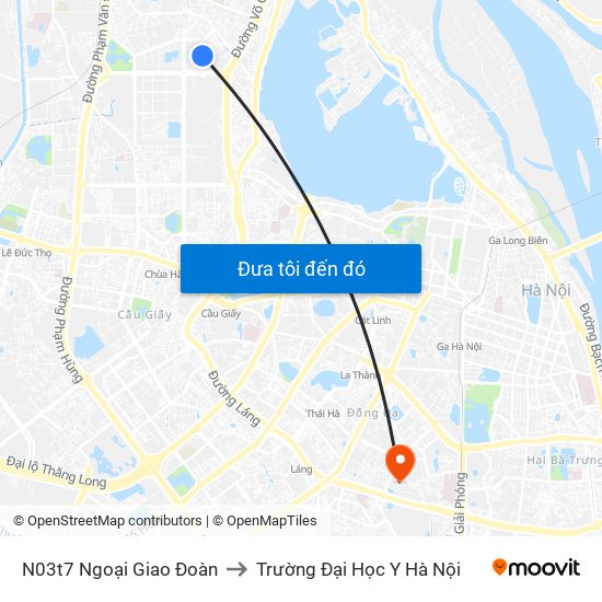 N03t7 Ngoại Giao Đoàn to Trường Đại Học Y Hà Nội map