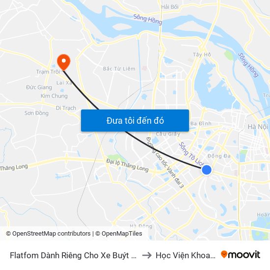 Flatfom Dành Riêng Cho Xe Buýt Trước Nhà 45 Đường Láng to Học Viện Khoa Học Quân Sự map