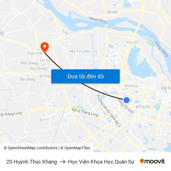 20 Huỳnh Thúc Kháng to Học Viện Khoa Học Quân Sự map