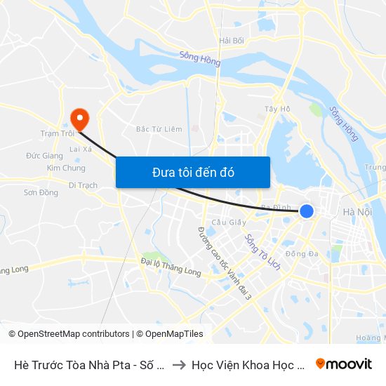 Hè Trước Tòa Nhà Pta - Số 1 Kim Mã to Học Viện Khoa Học Quân Sự map