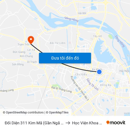 Đối Diện 311 Kim Mã (Gần Ngã 4 Kim Mã - Vạn Bảo) to Học Viện Khoa Học Quân Sự map