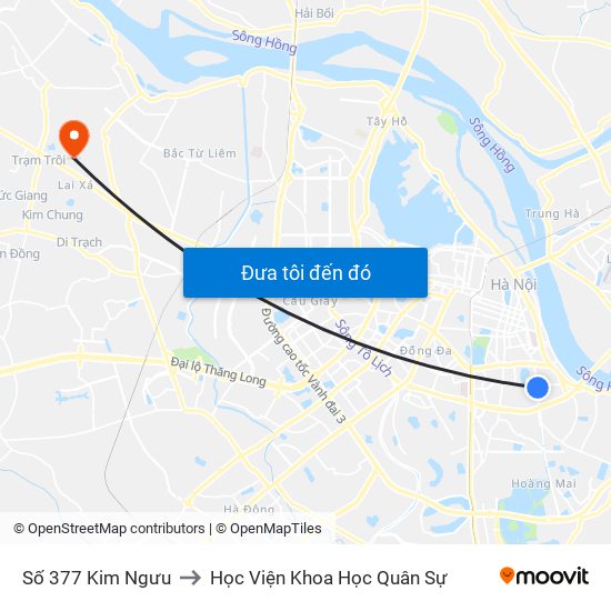 Số 377 Kim Ngưu to Học Viện Khoa Học Quân Sự map