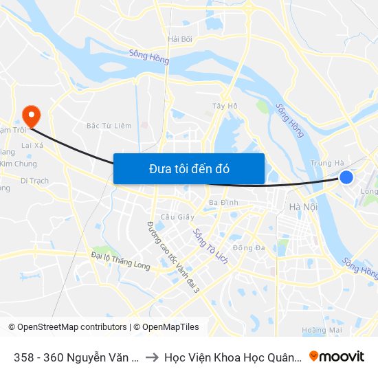 358 - 360 Nguyễn Văn Cừ to Học Viện Khoa Học Quân Sự map