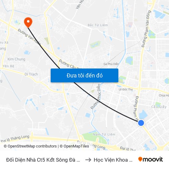 Đối Diện Nhà Ct5 Kđt Sông Đà Mỹ Đình - Phạm Hùng to Học Viện Khoa Học Quân Sự map