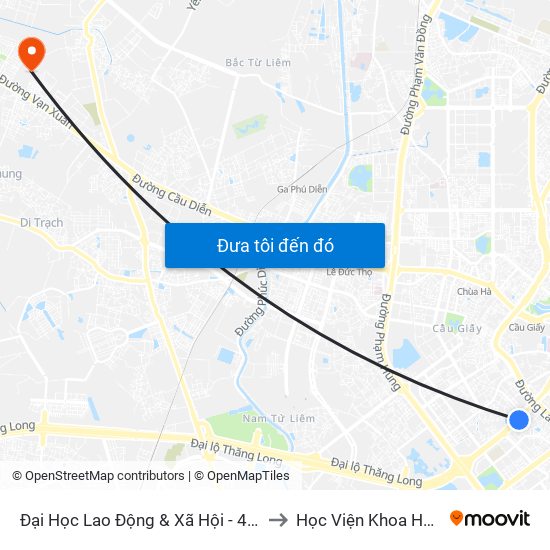 Đại Học Lao Động & Xã Hội - 43 Trần Duy Hưng to Học Viện Khoa Học Quân Sự map