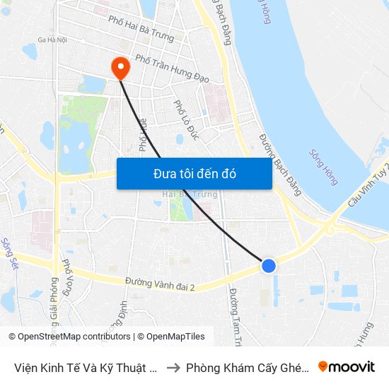 Viện Kinh Tế Và Kỹ Thuật Dệt May - 478 Minh Khai to Phòng Khám Cấy Ghép Tóc Y Học Quốc Tế map