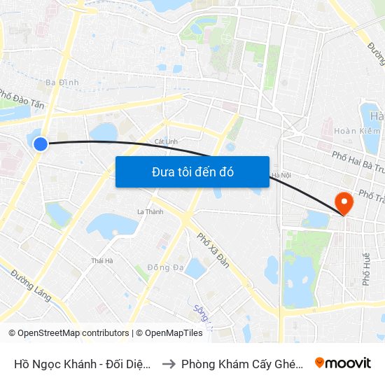 Hồ Ngọc Khánh - Đối Diện 37 Nguyễn Chí Thanh to Phòng Khám Cấy Ghép Tóc Y Học Quốc Tế map
