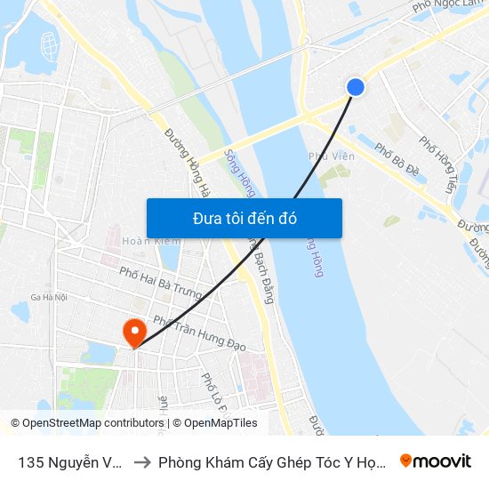 135 Nguyễn Văn Cừ to Phòng Khám Cấy Ghép Tóc Y Học Quốc Tế map
