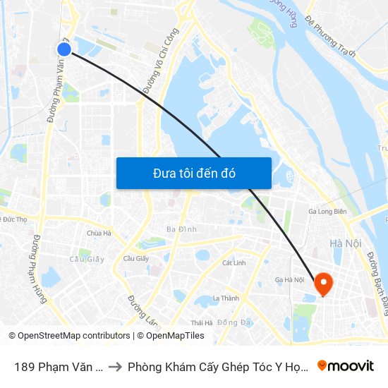 189 Phạm Văn Đồng to Phòng Khám Cấy Ghép Tóc Y Học Quốc Tế map