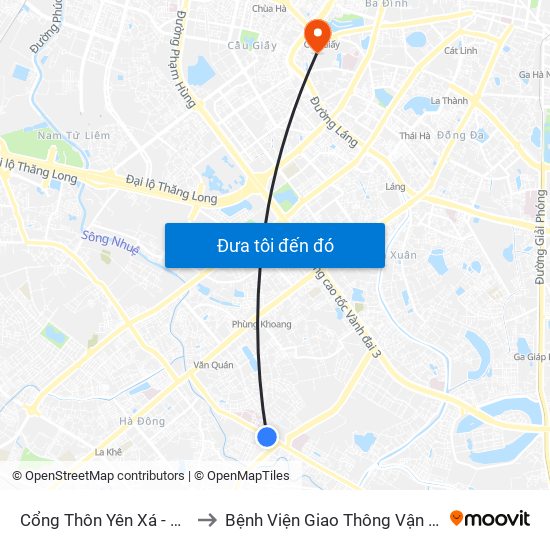 Cổng Thôn Yên Xá - 89 Cầu Bươu to Bệnh Viện Giao Thông Vận Tải Trung Ương map