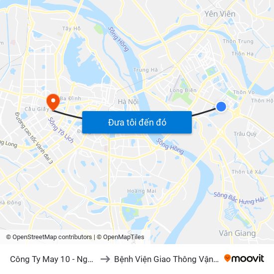 Công Ty May 10 - Nguyễn Văn Linh to Bệnh Viện Giao Thông Vận Tải Trung Ương map