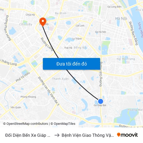 Đối Diện Bến Xe Giáp Bát - Giải Phóng to Bệnh Viện Giao Thông Vận Tải Trung Ương map