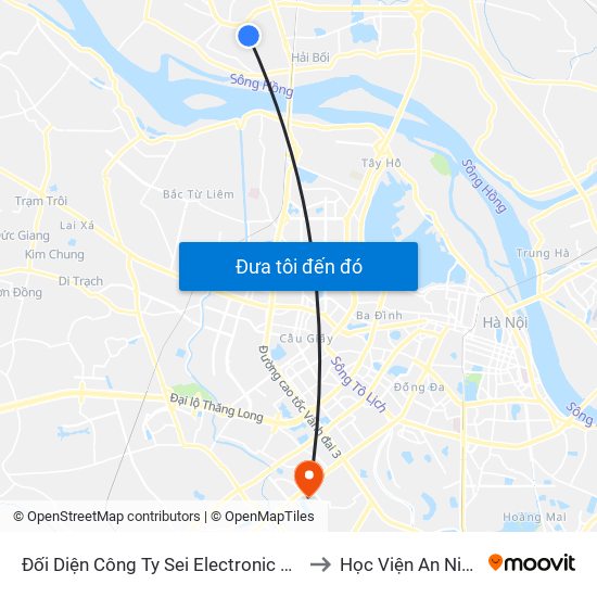 Đối Diện Công Ty Sei Electronic Components-Việt Nam to Học Viện An Ninh Nhân Dân map