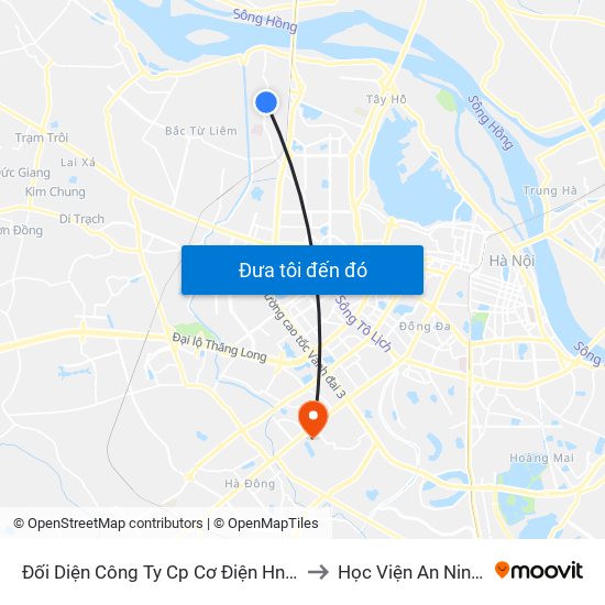 Đối Diện Công Ty Cp Cơ Điện Hn- Đường Đức Thắng to Học Viện An Ninh Nhân Dân map