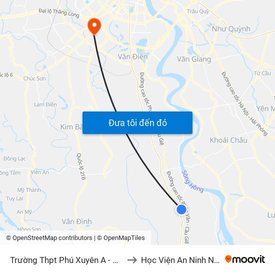 Trường Thpt Phú Xuyên A - Quốc Lộ 1a to Học Viện An Ninh Nhân Dân map