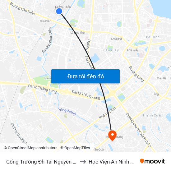 Cổng Trường Đh Tài Nguyên Môi Trường to Học Viện An Ninh Nhân Dân map