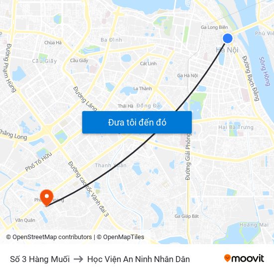 Số 3 Hàng Muối to Học Viện An Ninh Nhân Dân map