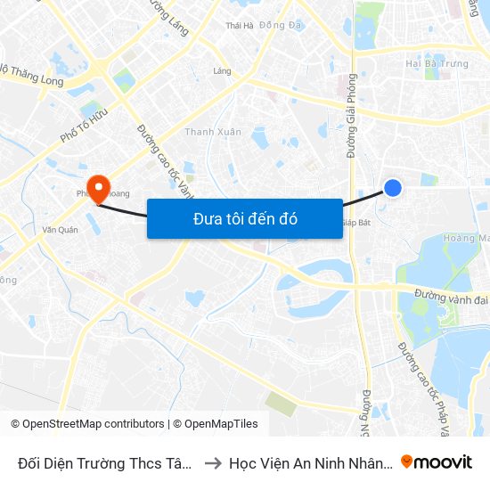 Đối Diện Trường Thcs Tân Mai to Học Viện An Ninh Nhân Dân map