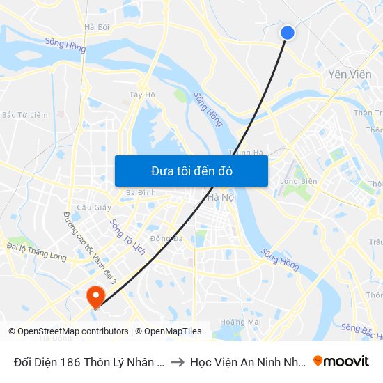 Đối Diện 186 Thôn Lý Nhân - Dục Tú to Học Viện An Ninh Nhân Dân map