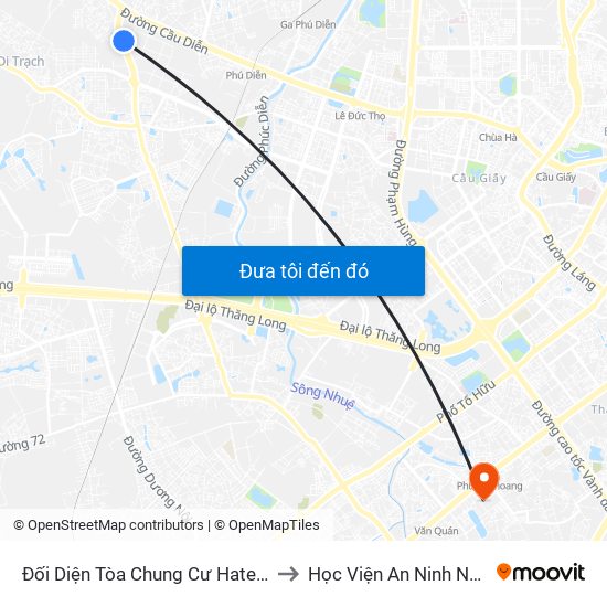 Đối Diện Tòa Chung Cư Hateco Group to Học Viện An Ninh Nhân Dân map