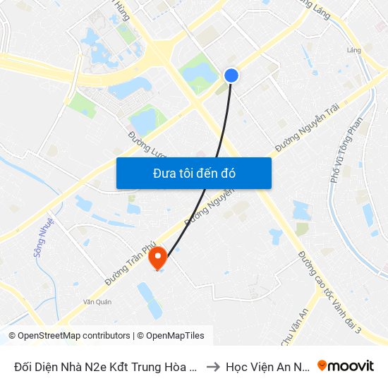 Đối Diện Nhà N2e Kđt Trung Hòa Nhân Chính - Lê Văn Lương to Học Viện An Ninh Nhân Dân map