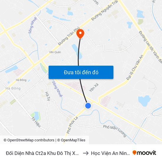 Đối Diện Nhà Ct2a Khu Đô Thị Xa La - Đường Phúc La to Học Viện An Ninh Nhân Dân map