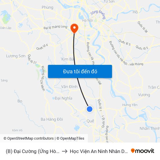 (B) Đại Cường (Ứng Hòa) to Học Viện An Ninh Nhân Dân map