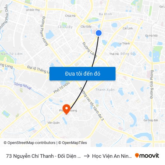 73 Nguyễn Chí Thanh - Đối Diện Khách Sạn Bảo Sơn to Học Viện An Ninh Nhân Dân map