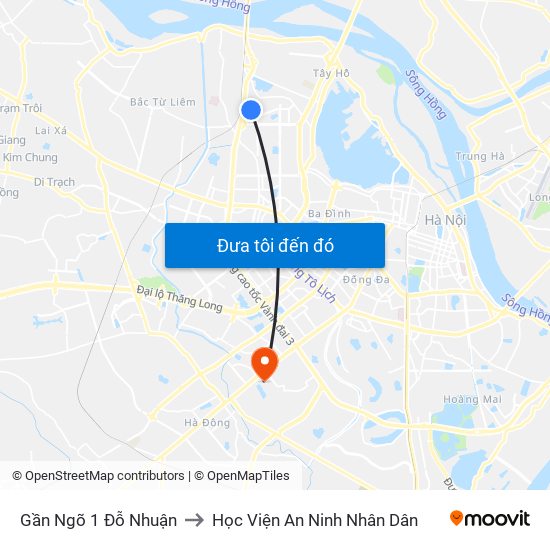 Gần Ngõ 1 Đỗ Nhuận to Học Viện An Ninh Nhân Dân map