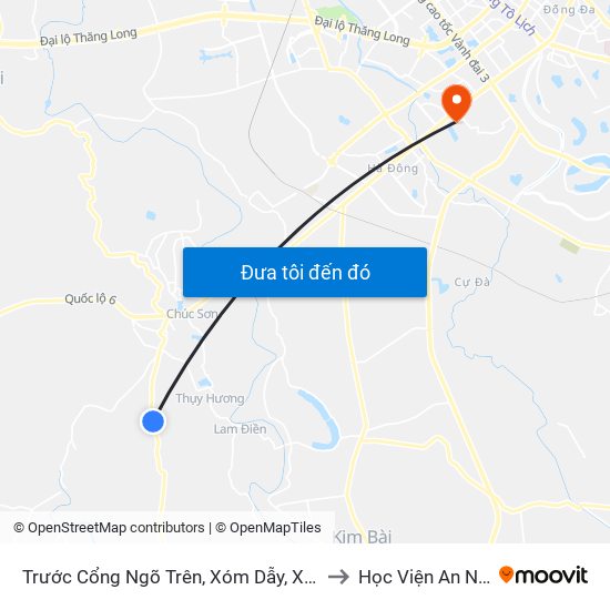 Trước Cổng Ngõ Trên, Xóm Dẫy, Xã Đại Yên 20m - Tỉnh Lộ 419 to Học Viện An Ninh Nhân Dân map