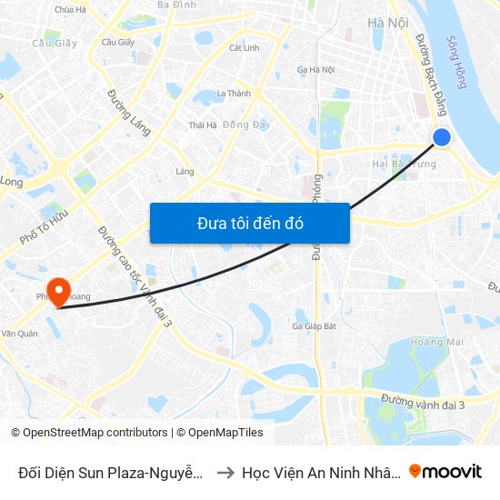 Đối Diện Sun Plaza-Nguyễn Khoái to Học Viện An Ninh Nhân Dân map