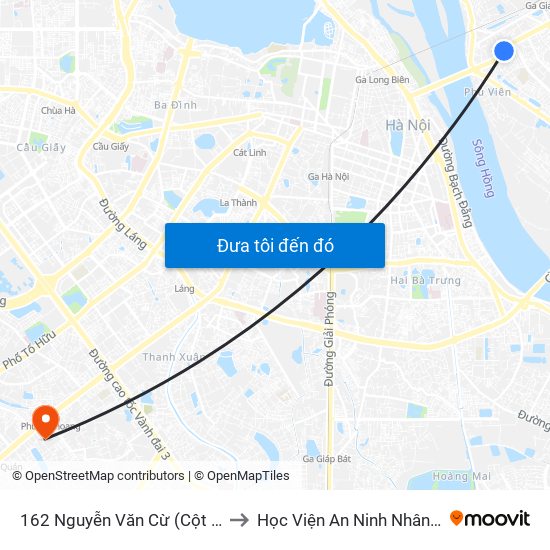 162 Nguyễn Văn Cừ (Cột Sau) to Học Viện An Ninh Nhân Dân map