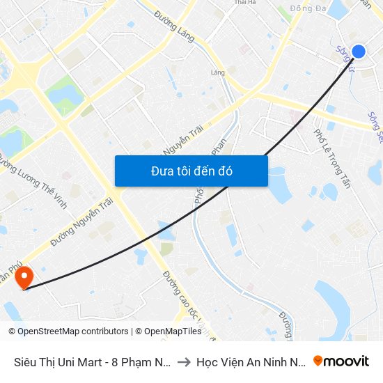 Siêu Thị Uni Mart - 8 Phạm Ngọc Thạch to Học Viện An Ninh Nhân Dân map