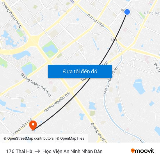 176 Thái Hà to Học Viện An Ninh Nhân Dân map