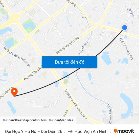 Đại Học Y Hà Nội - Đối Diện 26 Tôn Thất Tùng to Học Viện An Ninh Nhân Dân map