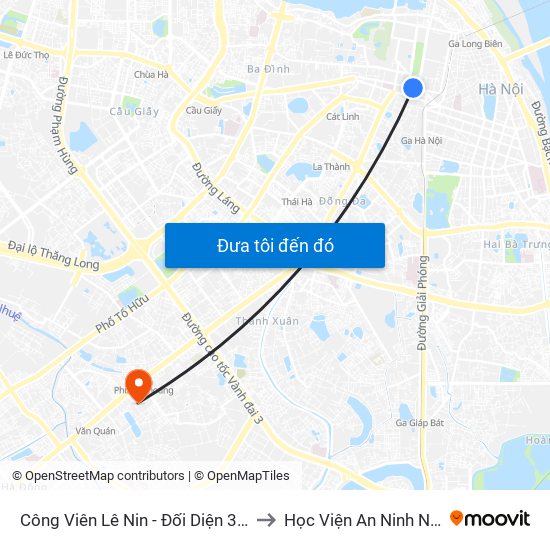 Công Viên Lê Nin - Đối Diện 35 Trần Phú to Học Viện An Ninh Nhân Dân map