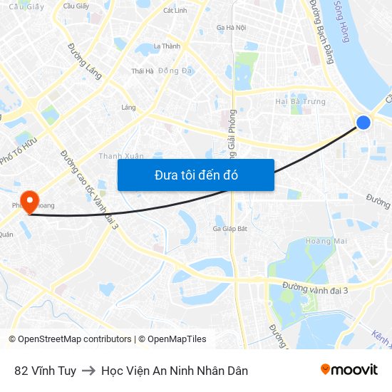 82 Vĩnh Tuy to Học Viện An Ninh Nhân Dân map
