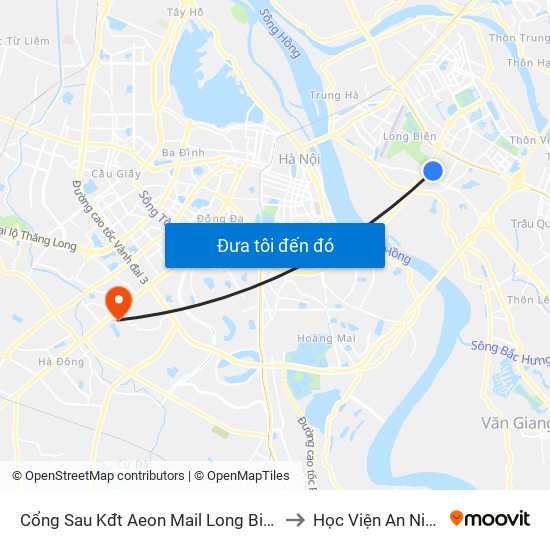 Cổng Sau Kđt Aeon Mail Long Biên - Đường Nội Bộ Kđt to Học Viện An Ninh Nhân Dân map