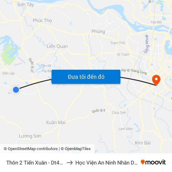 Thôn 2 Tiến Xuân - Dt446 to Học Viện An Ninh Nhân Dân map