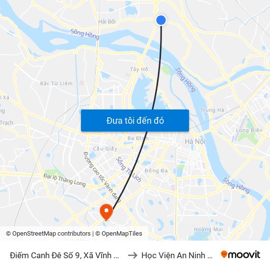 Điếm Canh Đê Số 9, Xã Vĩnh Ngọc-Đê 406 to Học Viện An Ninh Nhân Dân map