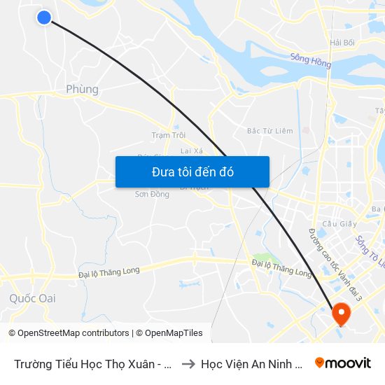 Trường Tiểu Học Thọ Xuân - Đan Phượng to Học Viện An Ninh Nhân Dân map